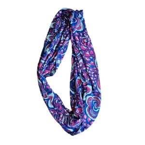 Lilly Pulitzer Buster Blue REEL Me in RILEY Printed Loop Infinity Scarf